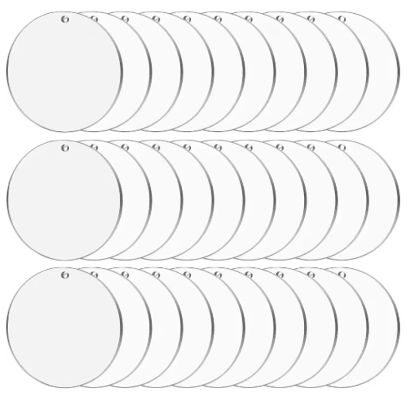 Clear Acrylic Ornament Blanks Round Disc For DIY Crafts Engraving Vinyl Projects 5