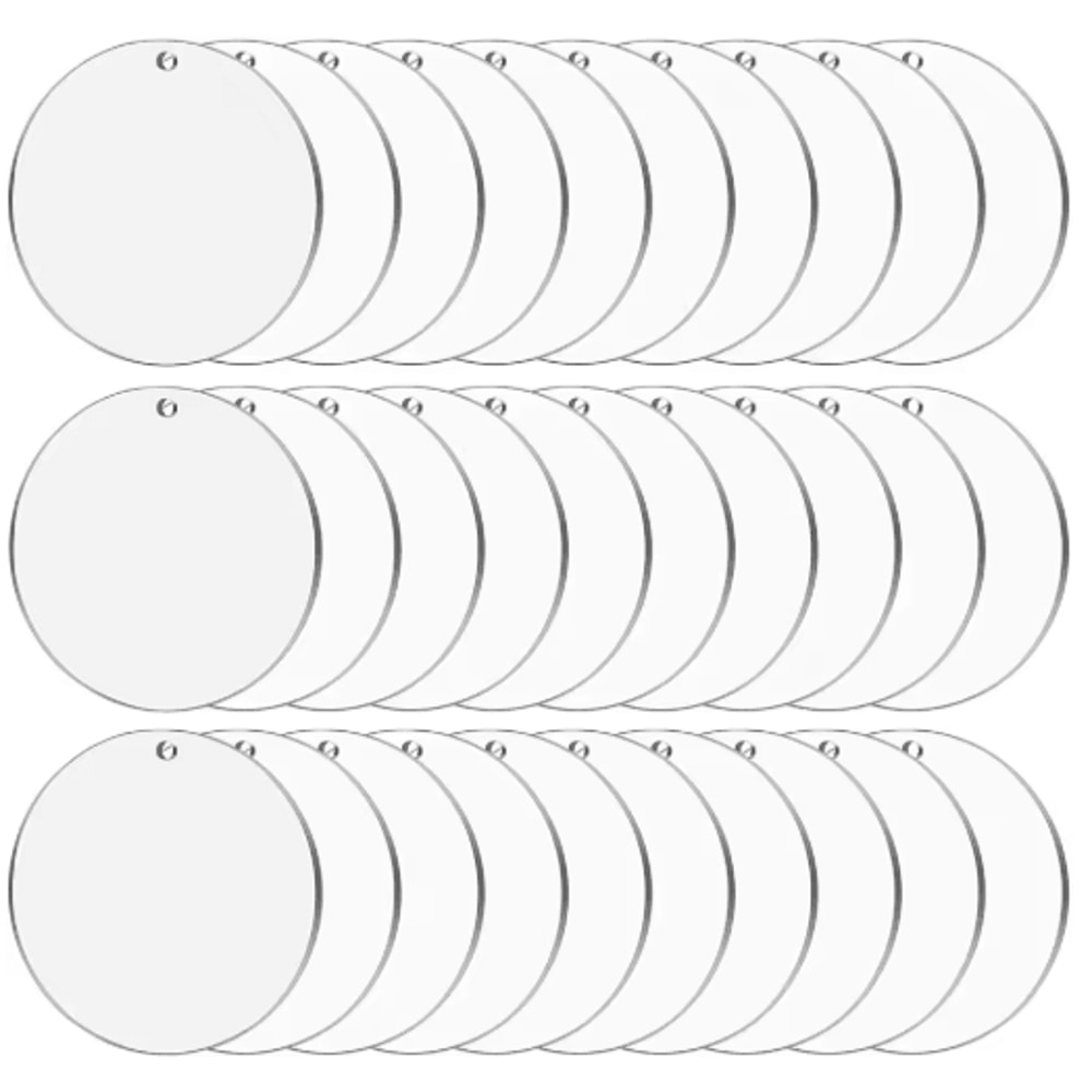 Clear Acrylic Ornament Blanks Round Disc For DIY Crafts Engraving Vinyl Projects 6