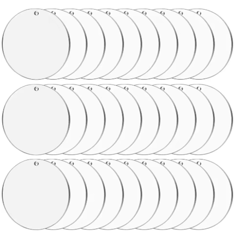 Clear Acrylic Ornament Blanks Round Disc For DIY Crafts Engraving Vinyl Projects 6