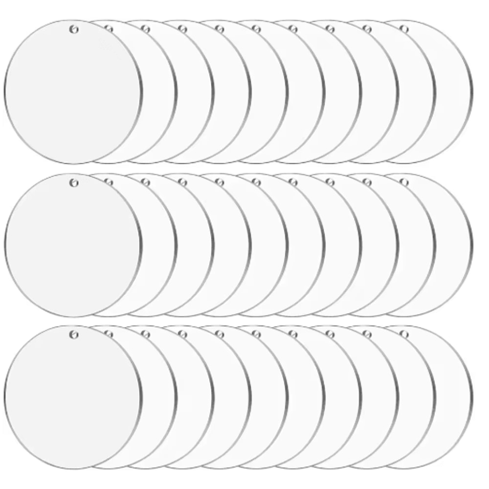 Clear Acrylic Ornament Blanks Round Disc For DIY Crafts Engraving Vinyl Projects 7