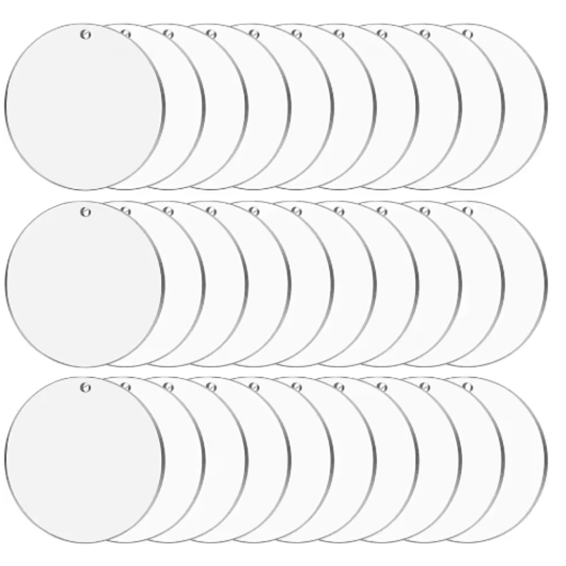 Clear Acrylic Ornament Blanks Round Disc For DIY Crafts Engraving Vinyl Projects 7