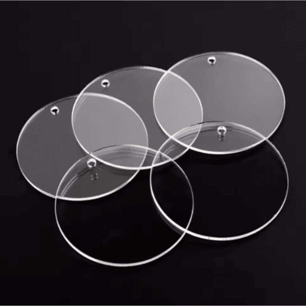 Clear Acrylic Ornament Blanks Round Disc For DIY Crafts Engraving Vinyl Projects 0