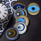 6PCS Wooden Coasters Set Evil Eye Decorative Heat Resistant Mug Mats 0