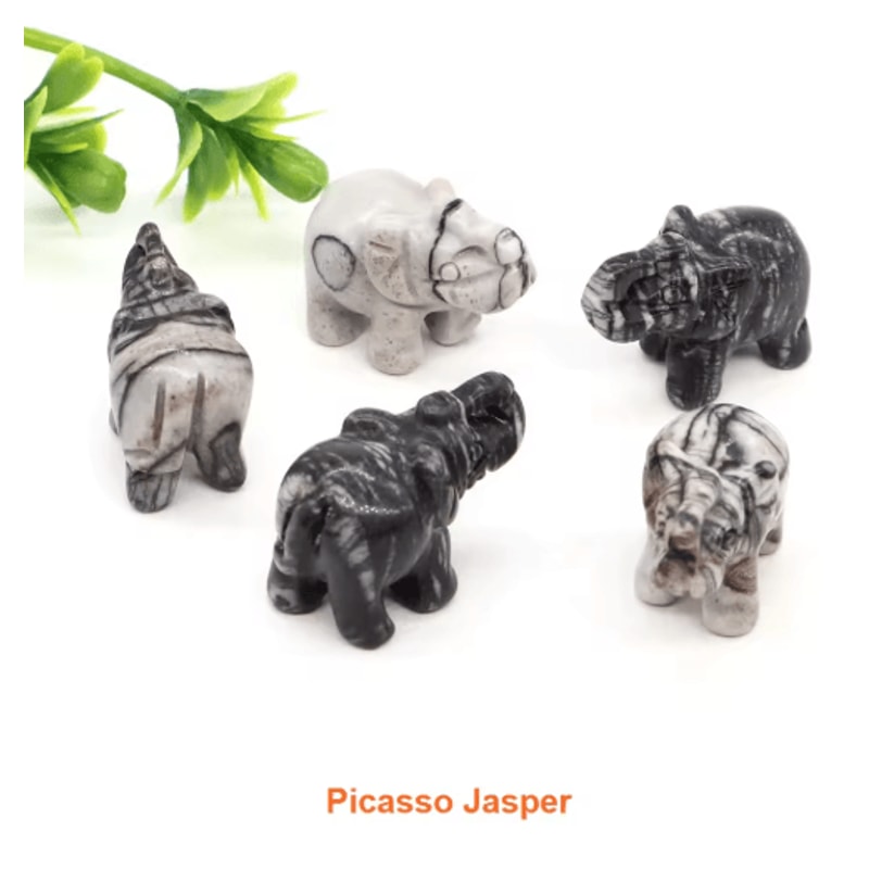 1 Amethyst Elephant Figurine Mini Crystal Animal Statue For Healing Decor 7
