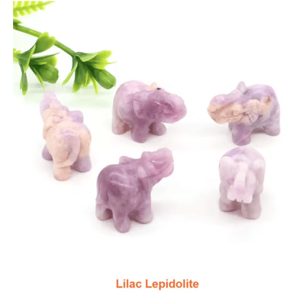 1 Amethyst Elephant Figurine Mini Crystal Animal Statue For Healing Decor 8