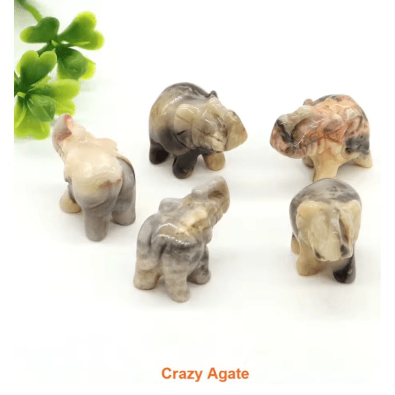 1 Amethyst Elephant Figurine Mini Crystal Animal Statue For Healing Decor 16