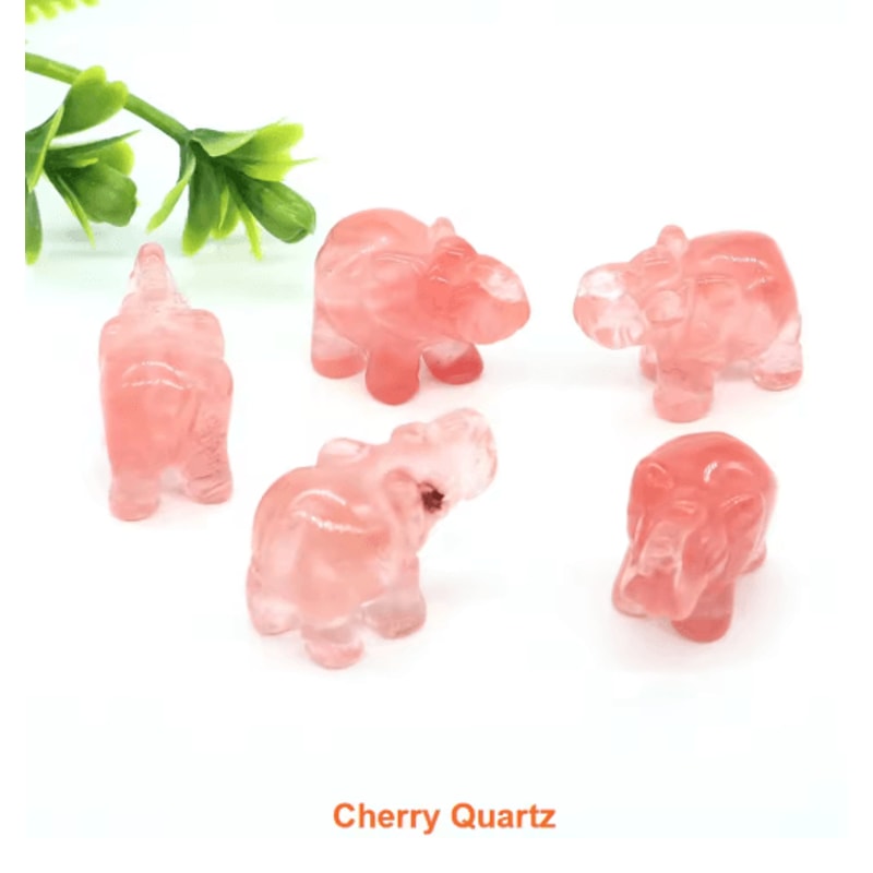 1 Amethyst Elephant Figurine Mini Crystal Animal Statue For Healing Decor 17
