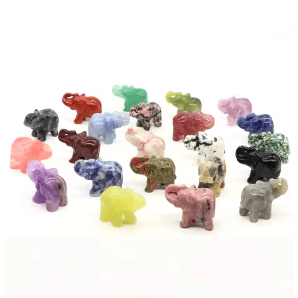 1 Amethyst Elephant Figurine Mini Crystal Animal Statue For Healing Decor 27