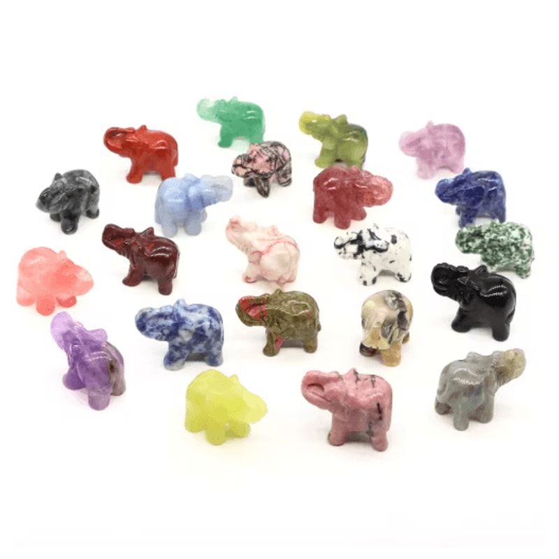 1 Amethyst Elephant Figurine Mini Crystal Animal Statue For Healing Decor 28
