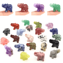 1 amethyst elephant figurine mini crystal animal statue for healing & decor