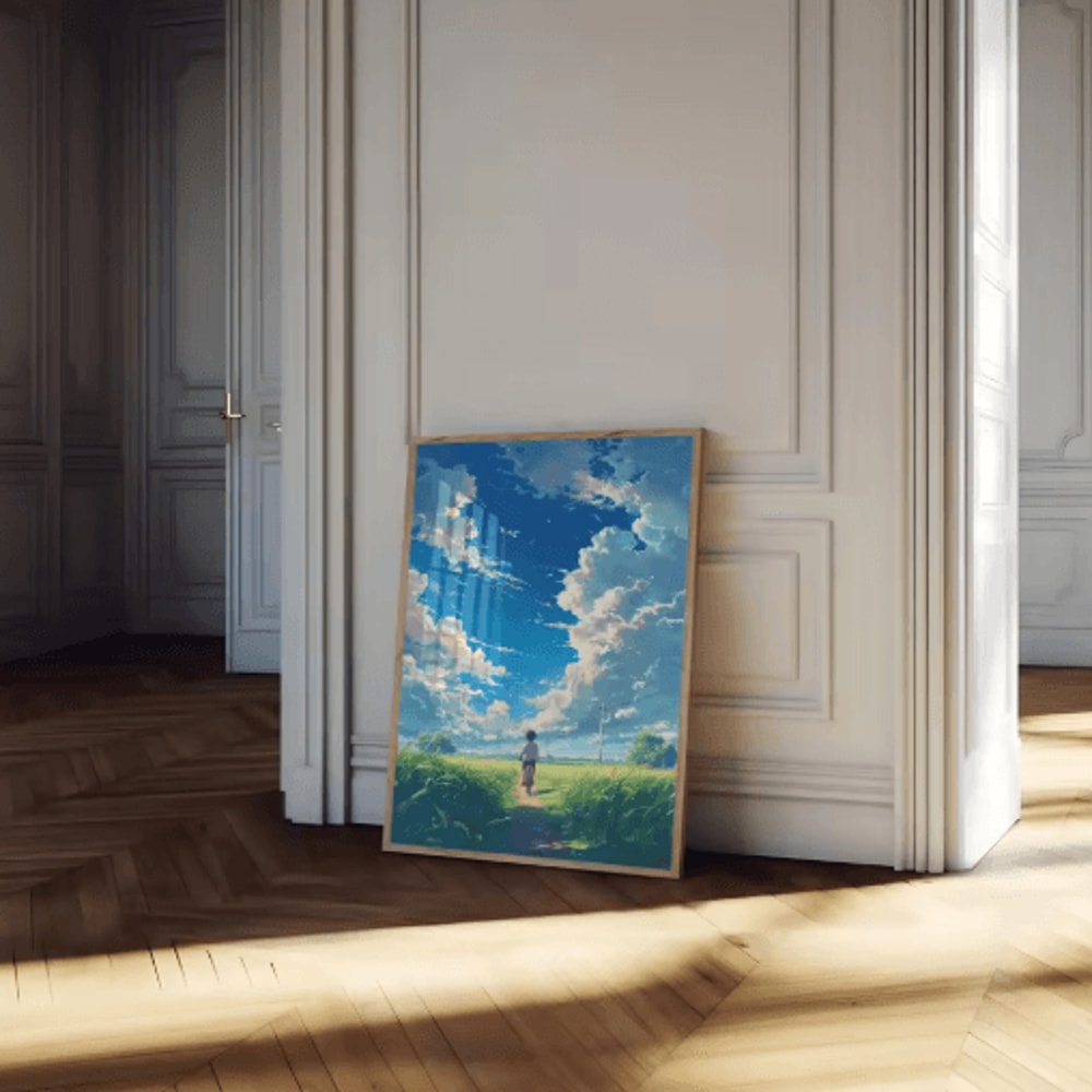 Frameless Japanese Pine Tree Wall Art Zen Nature Poster Print For Calm Interiors 1