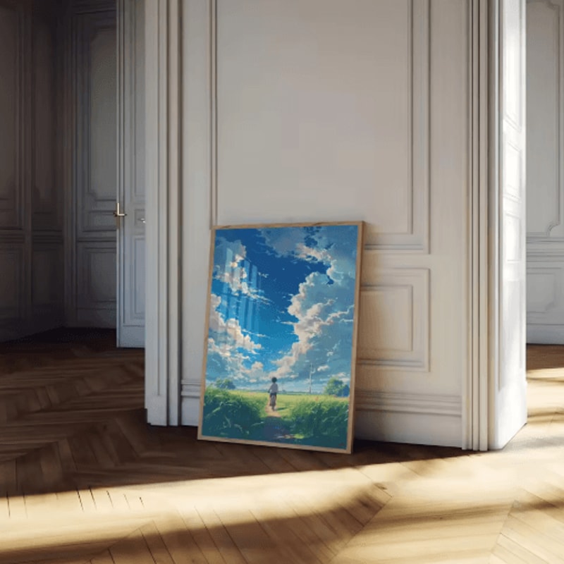 Frameless Japanese Pine Tree Wall Art Zen Nature Poster Print For Calm Interiors 1