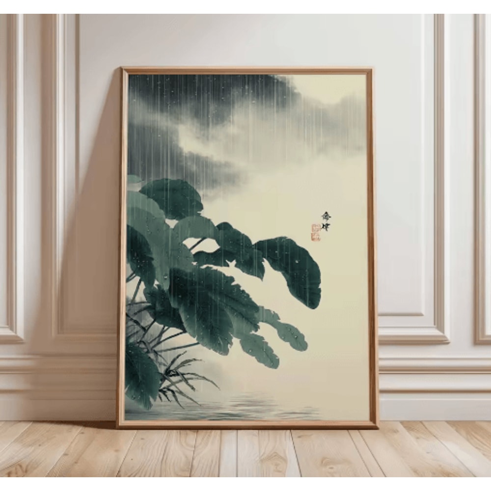 Frameless Japanese Pine Tree Wall Art Zen Nature Poster Print For Calm Interiors 11