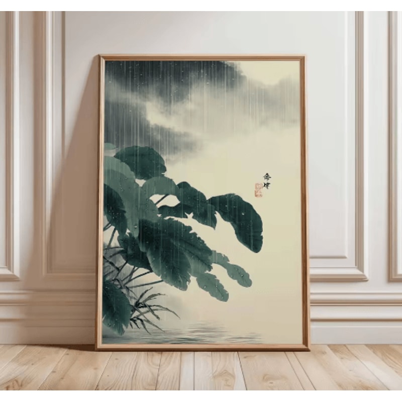 Frameless Japanese Pine Tree Wall Art Zen Nature Poster Print For Calm Interiors 11