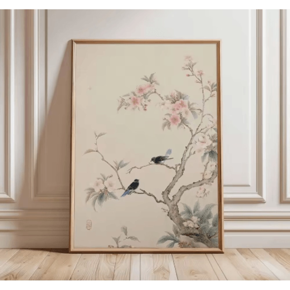 Frameless Japanese Pine Tree Wall Art Zen Nature Poster Print For Calm Interiors 13