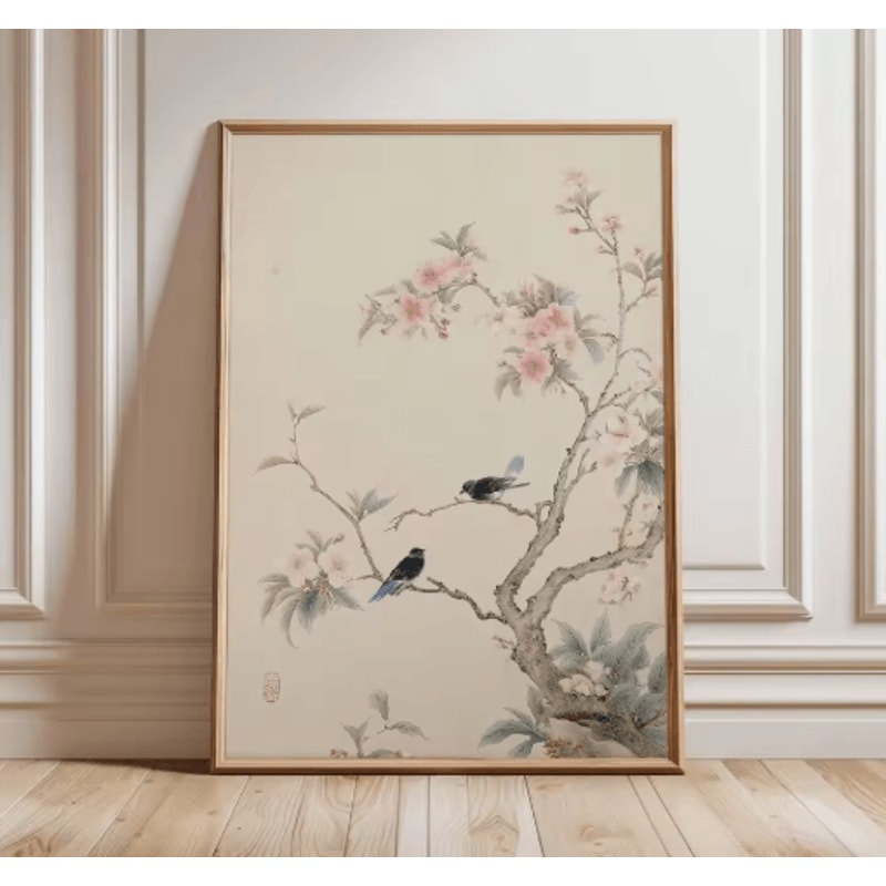 Frameless Japanese Pine Tree Wall Art Zen Nature Poster Print For Calm Interiors 13