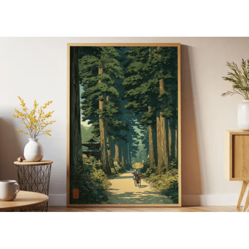 Frameless Japanese Pine Tree Wall Art Zen Nature Poster Print For Calm Interiors 3