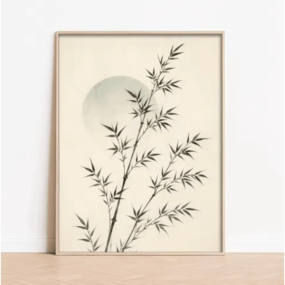 Frameless Japanese Pine Tree Wall Art Zen Nature Poster Print For Calm Interiors 5