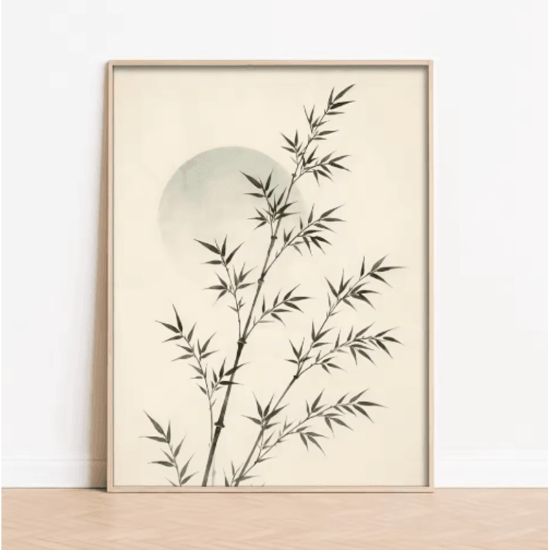 Frameless Japanese Pine Tree Wall Art Zen Nature Poster Print For Calm Interiors 5