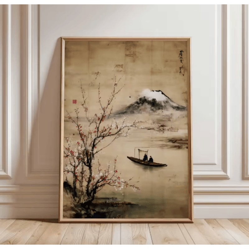 Frameless Japanese Pine Tree Wall Art Zen Nature Poster Print For Calm Interiors 6