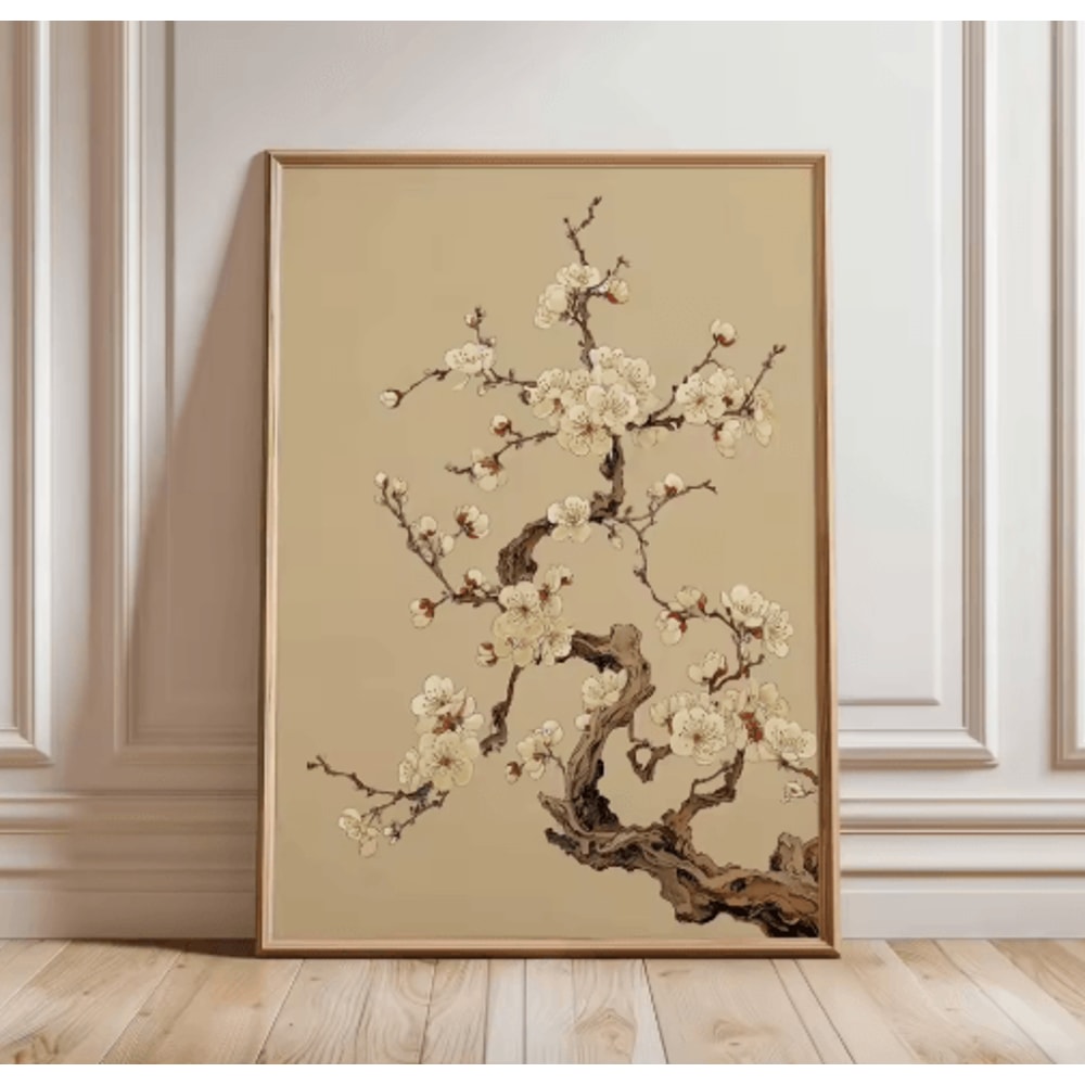 Frameless Japanese Pine Tree Wall Art Zen Nature Poster Print For Calm Interiors 9