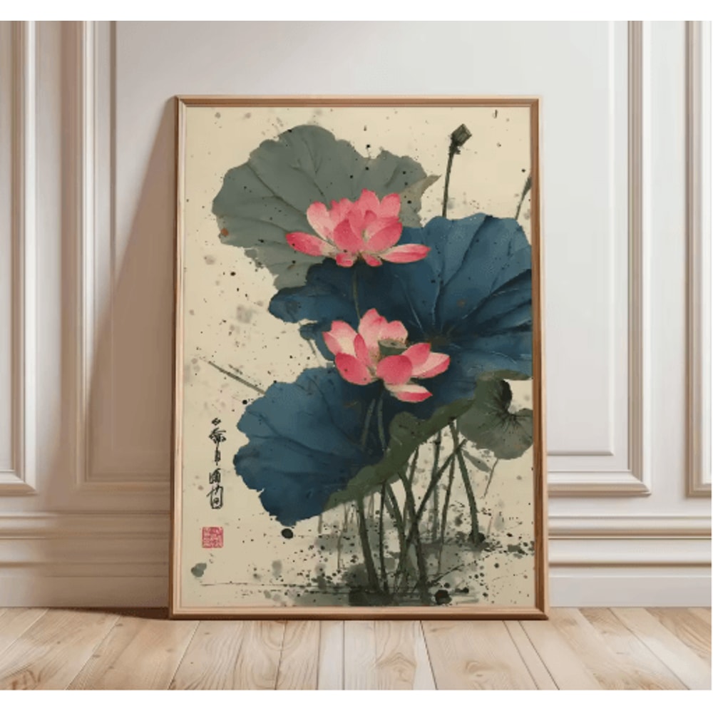 Frameless Japanese Pine Tree Wall Art Zen Nature Poster Print For Calm Interiors 14