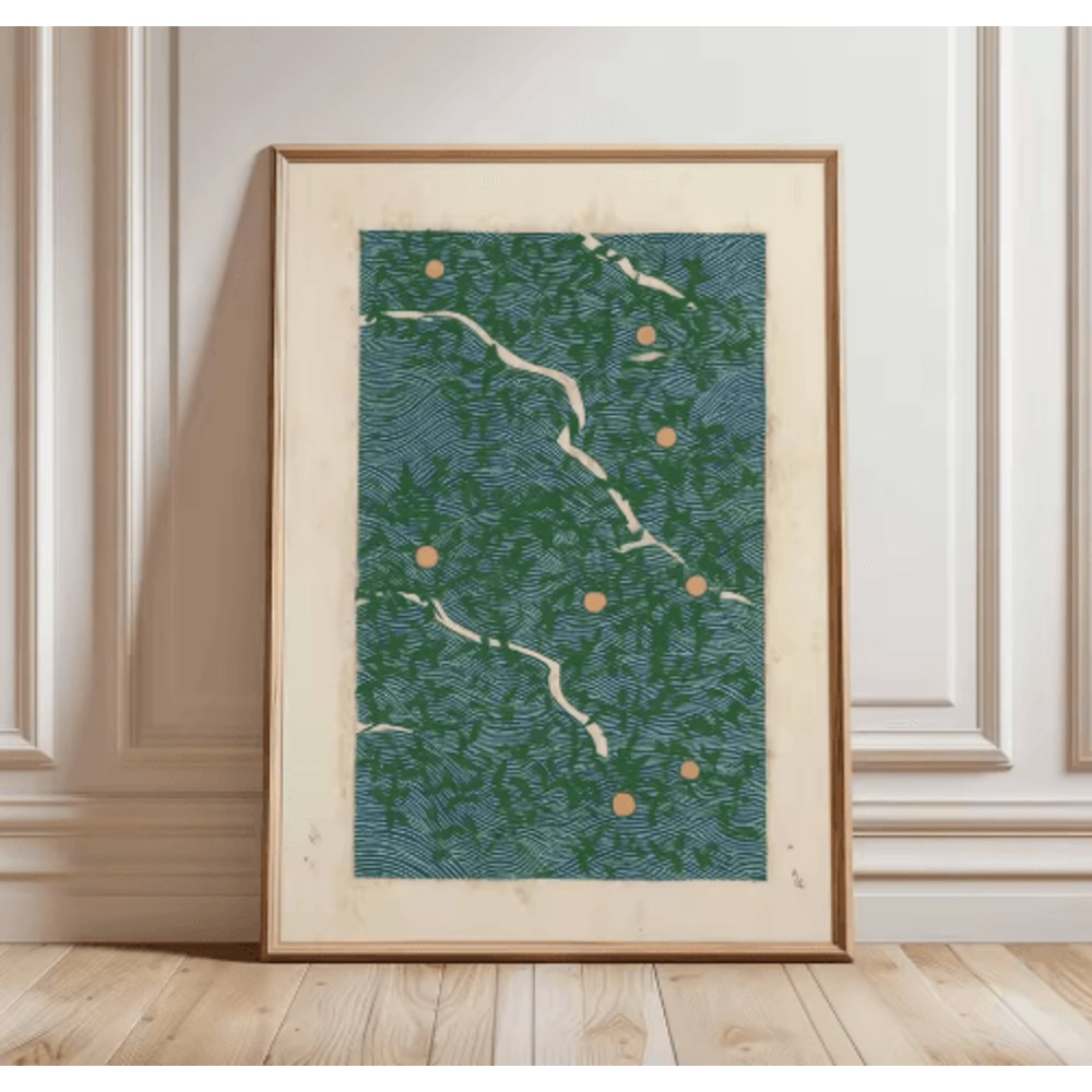 Frameless Japanese Pine Tree Wall Art Zen Nature Poster Print For Calm Interiors 16