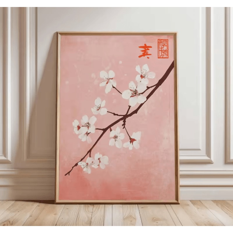 Frameless Japanese Pine Tree Wall Art Zen Nature Poster Print For Calm Interiors 17