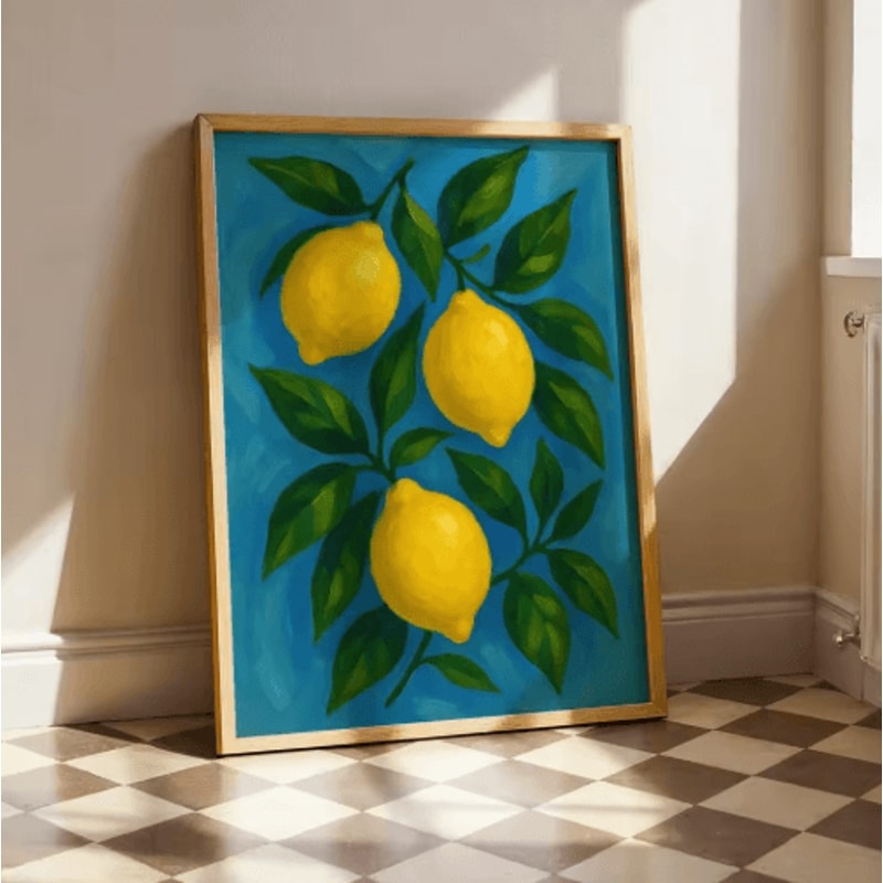 Italian Lemon Tree Wall Art Cottage Core Spring Landscape Canvas Print Unframed 6