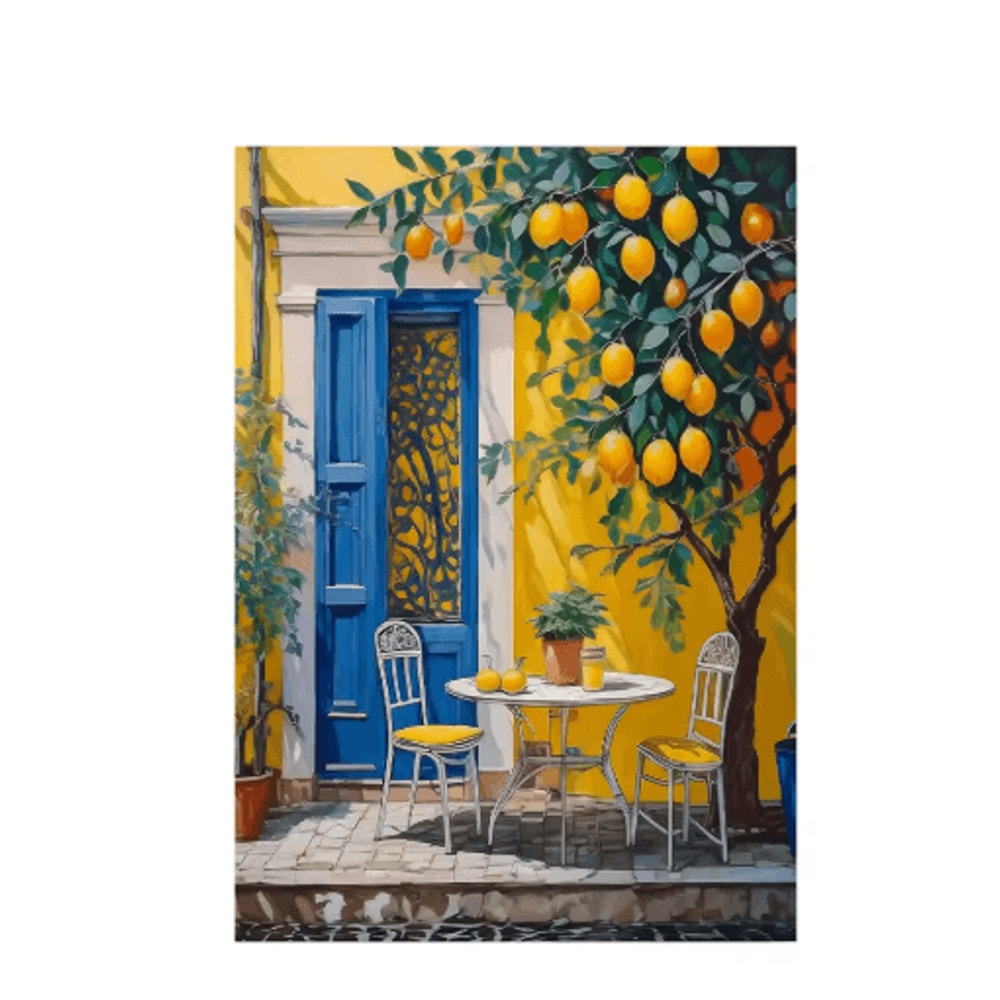 Italian Lemon Tree Wall Art Cottage Core Spring Landscape Canvas Print Unframed 12