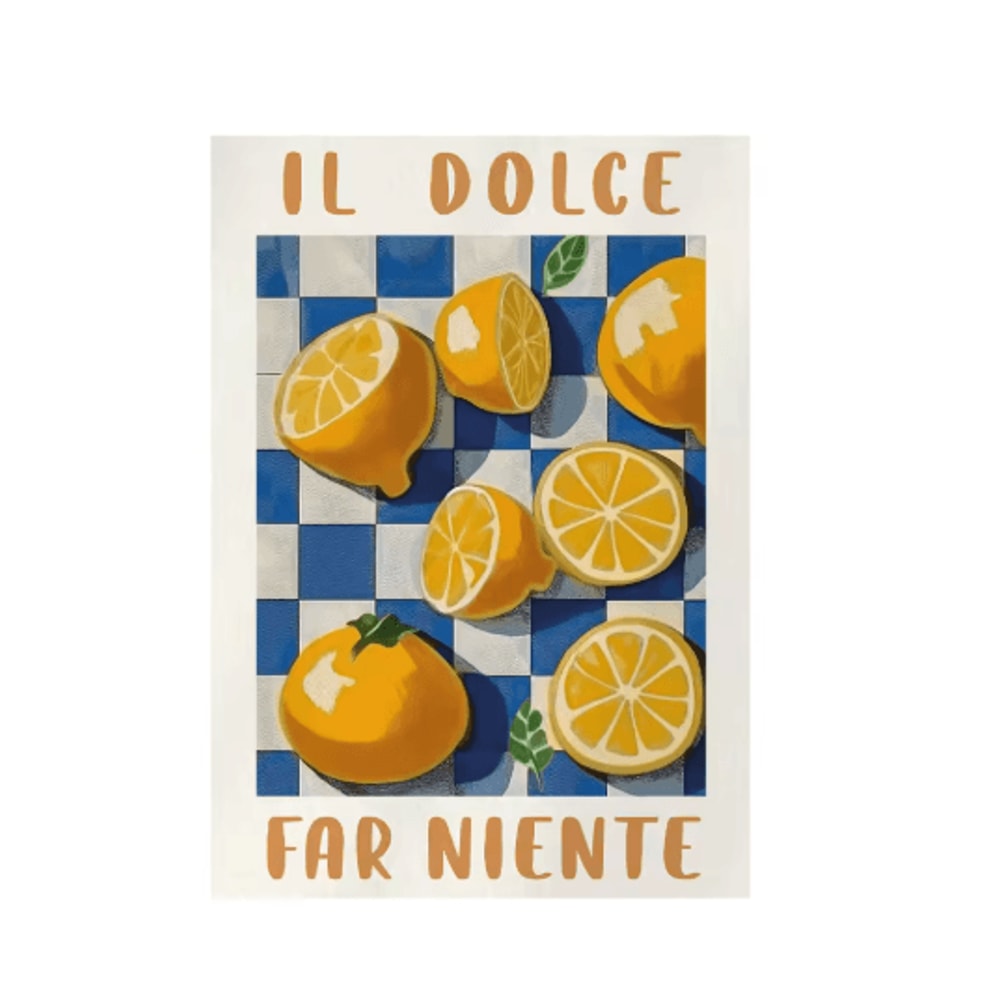 Italian Lemon Tree Wall Art Cottage Core Spring Landscape Canvas Print Unframed 13