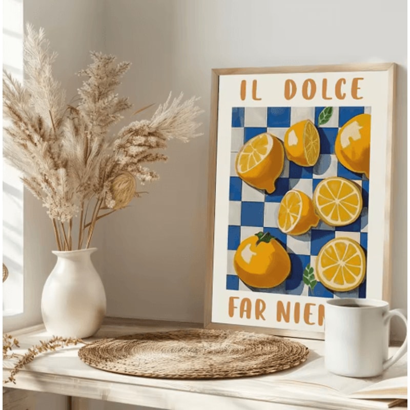 Italian Lemon Tree Wall Art Cottage Core Spring Landscape Canvas Print Unframed 18