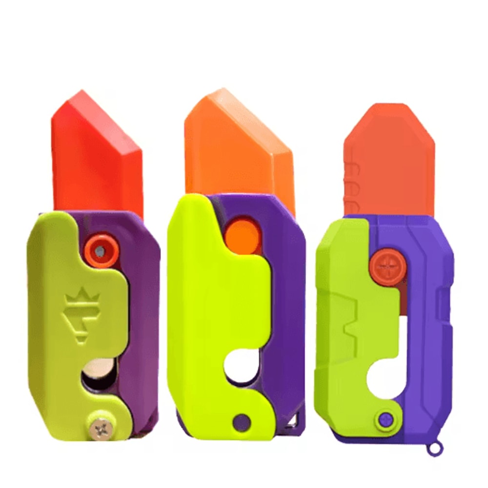 3D Printed Carrot Gravity Fidget Toy Knife Butterfly Folding Stress Relief Toy 1