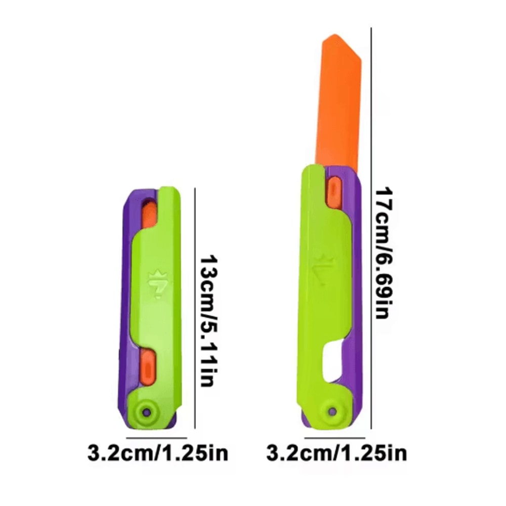 3D Printed Carrot Gravity Fidget Toy Knife Butterfly Folding Stress Relief Toy 11