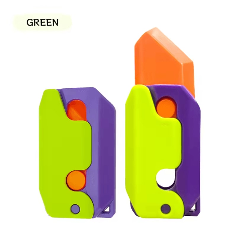 3D Printed Carrot Gravity Fidget Toy Knife Butterfly Folding Stress Relief Toy 21