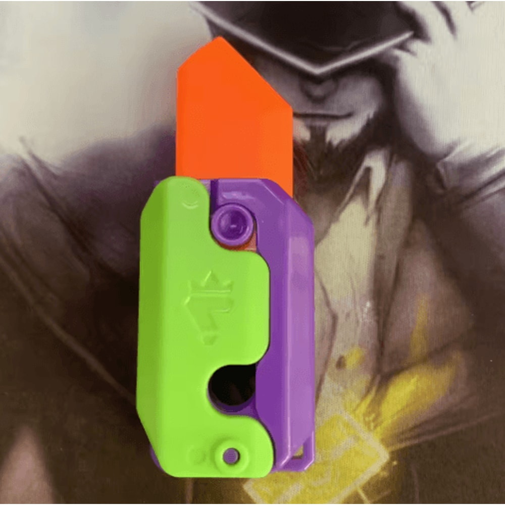 3D Printed Carrot Gravity Fidget Toy Knife Butterfly Folding Stress Relief Toy 24