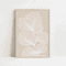 Retro Beige Floral Line Wall Art Minimalist Neutral Canvas Print Frameless 17
