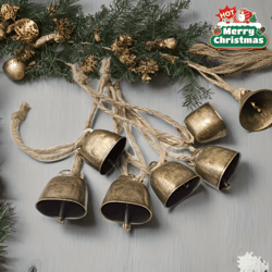 10/20pcs jingle bells decor – rustic cow bells with twine for christmas & crafts
