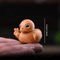 HandCarved Wooden Duck Figurine Cute Cartoon Desk Ornament In Solid Wood 4