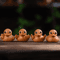 HandCarved Wooden Duck Figurine Cute Cartoon Desk Ornament In Solid Wood 0