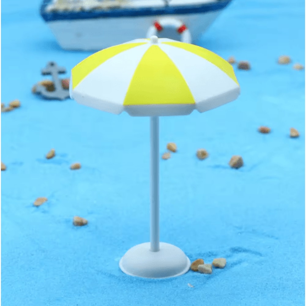 Mini Beach Umbrella Dollhouse Micro Landscape Decor DIY Craft Accessory 1