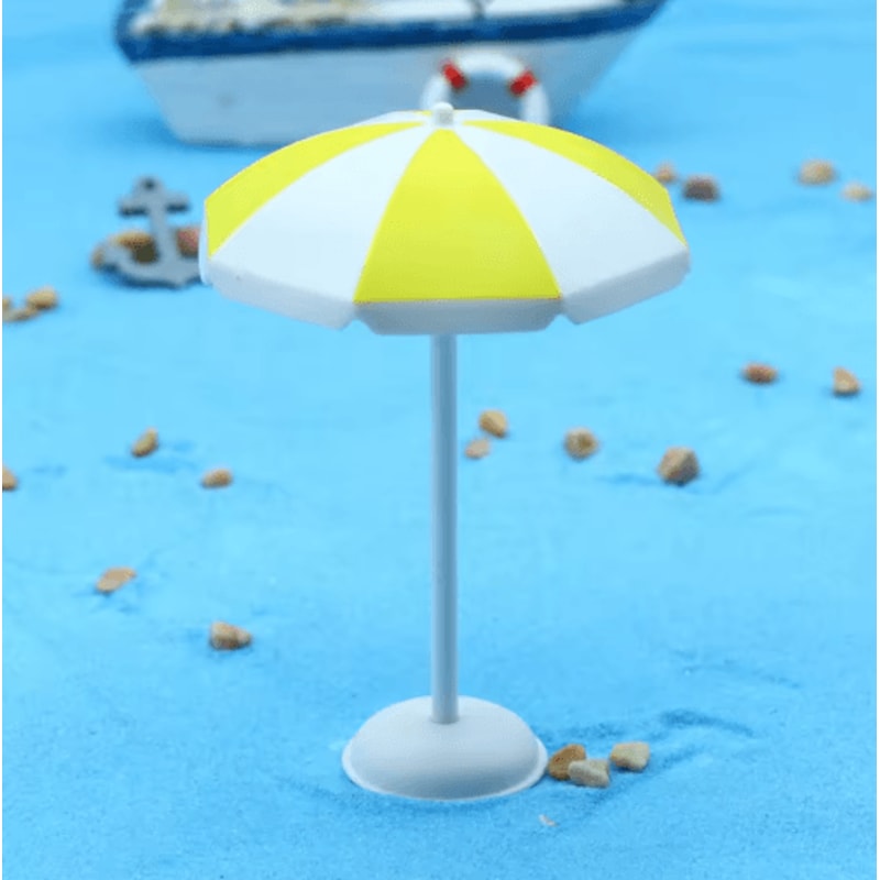 Mini Beach Umbrella Dollhouse Micro Landscape Decor DIY Craft Accessory 1