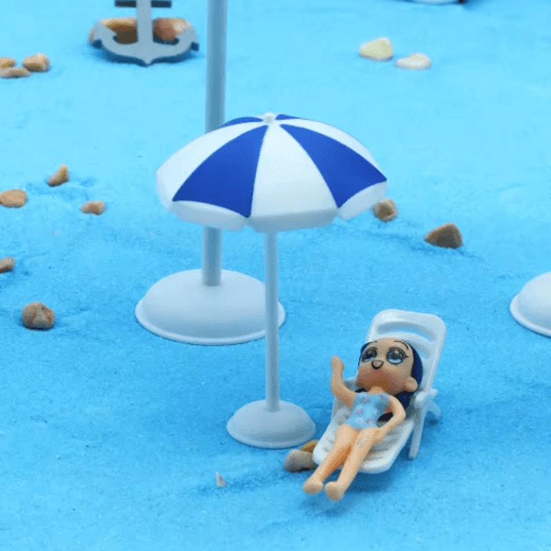 Mini Beach Umbrella Dollhouse Micro Landscape Decor DIY Craft Accessory 6