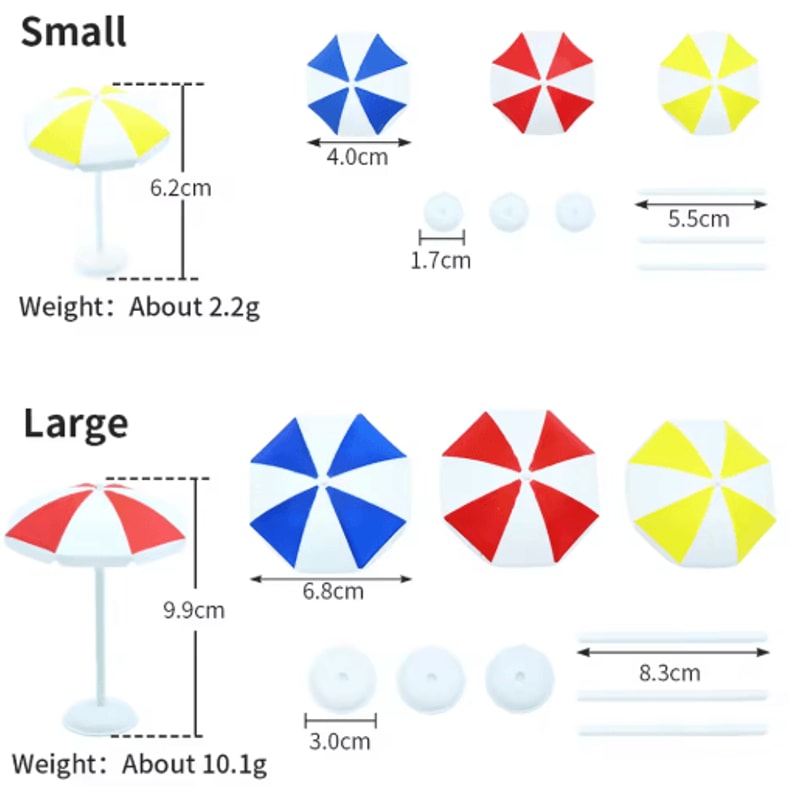 Mini Beach Umbrella Dollhouse Micro Landscape Decor DIY Craft Accessory 7