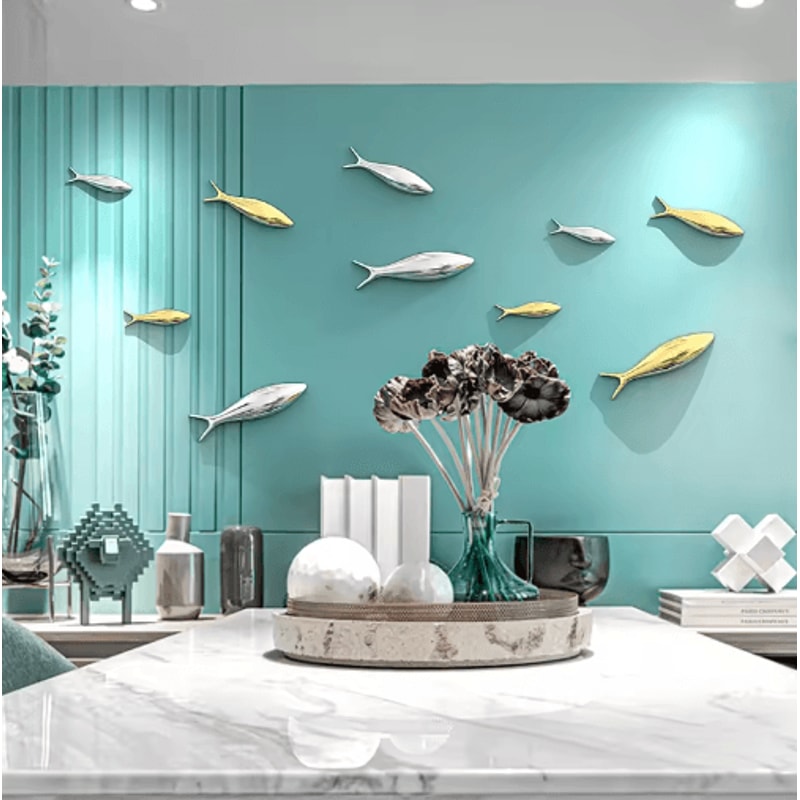 Creative 3D Fish Wall Decor Electroplated Metallic Wall Stickers For Modern Spaces 11