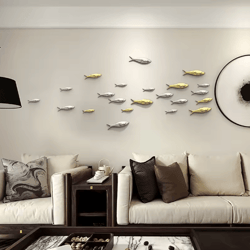 creative 3d fish wall decor – electroplated metallic wall stickers for modern spaces