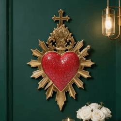 simple heart arrow wall decor – resin romantic hanging pendant