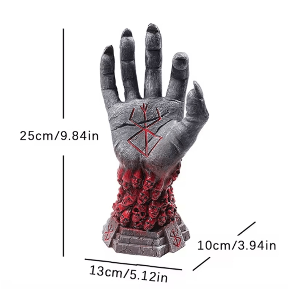 Dark Fantasy Grim Reaper Figurine Skull Rune Resin Gothic Decor 4