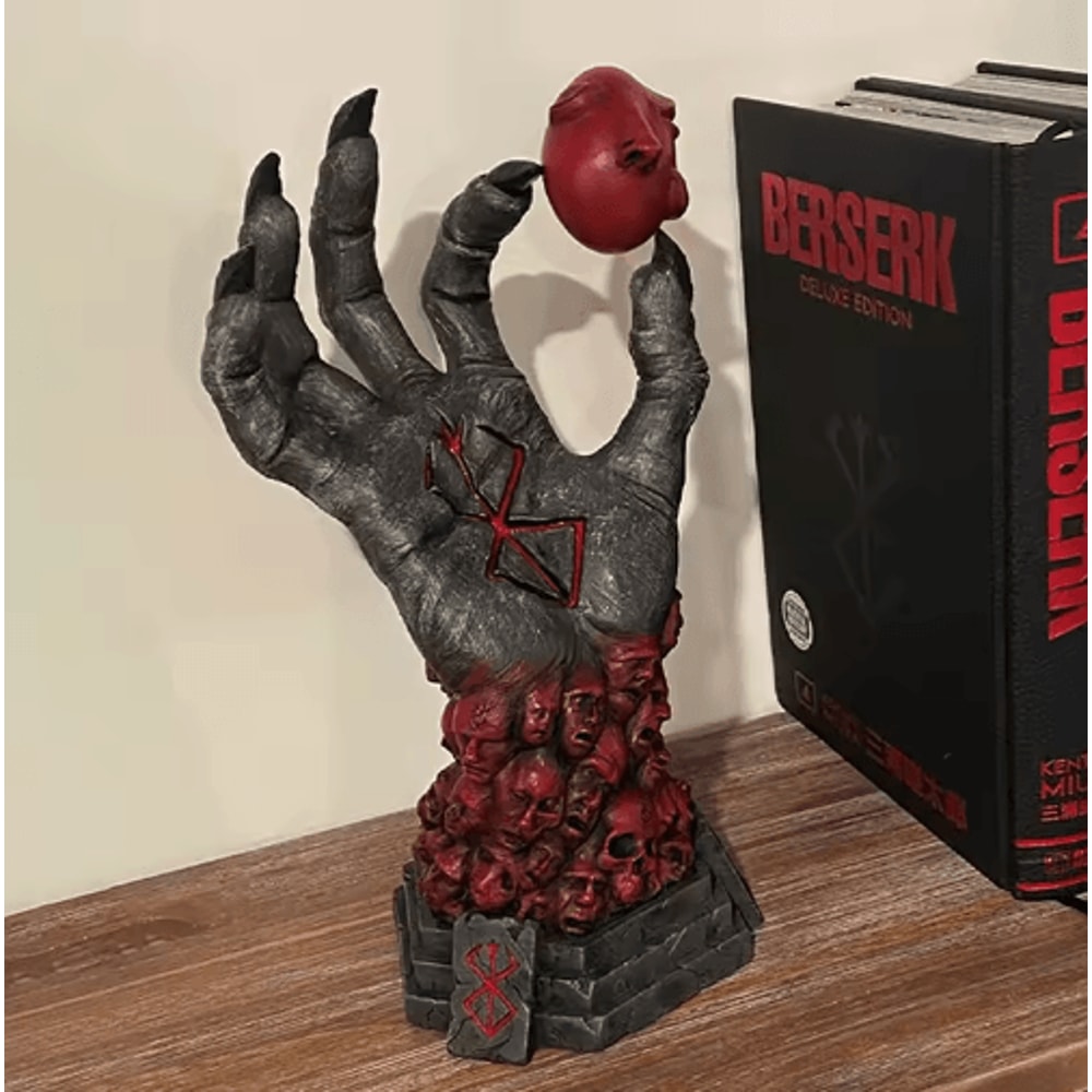 Dark Fantasy Grim Reaper Figurine Skull Rune Resin Gothic Decor 0