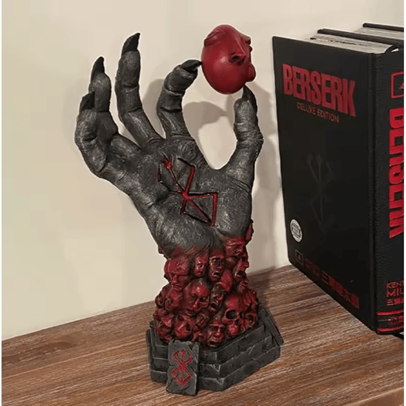 Dark Fantasy Grim Reaper Figurine Skull Rune Resin Gothic Decor 0